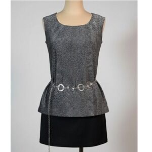 Vintage Silver and Black Sequined Dress‎ Size XLarge NYE Party Holiday